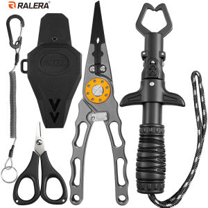Aluminum Alloy Fishing Pliers Split Ring Pliers Line Cutter Multifunctional Knot Scissors Covers Hook Remover Fishing Equipment