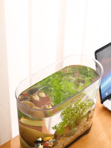 MYM HOME ตู้ปลาขนาดเล็กตั้งโต๊ะ ห้องนั่งเล่นในบ้าน ตู้ปลา พลาสติกสีขาว มินิ นิเวศวิทยา การจัดสวน ปลาทองอะคริลิก ใหม่