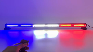 หลอด LED ไฟไซเรนไฟติดหลังคามาใหม่ 89cm 4-6-8  20W-80W 12V-36V พร้อมขาแม่เหล็ก สีแดง-น้ำเงิน สีเหลือง สีแดง แดง-ขาว-น้ำเงิน พื้นดำ กันน้ำ100%