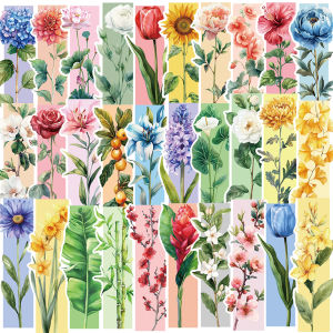30pcs Flower Bookmarks Reading Page Markings Reading Book Markings Plant Flower DIY Decoration Students Labels﻿