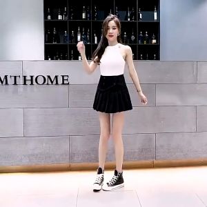 💥[Q003-3] Quần giả váy nữ 4 NÚT XẾP LY phối lưng thun co giãn chất tuyết mưa sang trọng - L2M