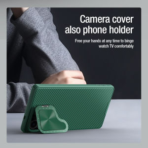 Nillkin Luxury Camera Cover Stand Case for Samsung Galaxy S25 Ultra PC Hard CamShield Prop Back Case