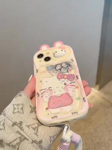 CrashStar Cute Ear Kitty Cat Liquid Quicksand Slide Window Soft Shockproof Phone Case For iPhone 17 16 15 14 Pro Max Plus 13 12 Pro Max 11 Fashion Cartoon Phone Casing Creative Glitter Womens Phone Cover