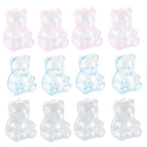 12pcs Clear Bear Shape Plastic Containers Small Gift Box Bridal Jewelry Candy Storage Box Adorable Cases baby shower deccor