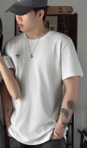 Couples Summer Fashion Short Sleeve T-Shirt Set One Long One Short Trendy Design Slimming Effect Korean Style Casual Wear