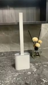 Toilet Brush Cleaning Efficient Toilet Bowl Cleaner Silicone Bathroom Brush With Holder Flexible -ASIANMART