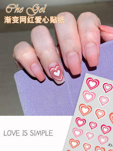 วันวาเลนไทน์สไตล์ใหม่เล็บไล่โทนสีสติกเกอร์หัวใจเทพนิยายรอยยิ้ม < Ne1> หัวใจ 3D สติกเกอร์อุปกรณ์เสริม