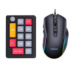 K808 13 Key Macro Programmable Hot Swappable Mechanical Keyboard Mini Wired Keyboard 7 Color RGB Light for Computer Laptop