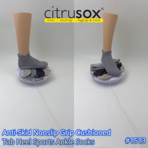 🧦 CITRUSOX Anti-Skid Nonslip Grip Cushioned Tab Heel Sports Ankle Socks (25-28 cm EU 41-45) #1513