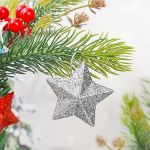 【On Sale】30Pcs Glitter Christmas Tree Top Star Hanging Pendant Christmas Decor Home Xmas Stars Ornaments