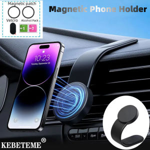 KEBETEME ฐานยึดอุปกรณ์นำทางช่องลมในรถที่วางโทรศัพท์ในรถติดแผงหน้าปัดรถยนต์ขาตั้งพับได้ Magsafe สำหรับโทรศัพท์ทุกรุ่น