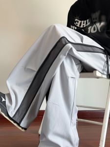 กางเกงทำงานผ้าไนลอนกันน้ำสำหรับผู้ชาย กางเกงขายาวทรงหลวมเอวกลาง ฤดูใบไม้ร่วง กางเกงปีนเขาแบบลำลองสไตล์อเมริกัน