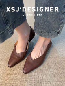 LIQIXIEFANG | French Retro Flat Pointed Toe Commuter Low Heel Shoes