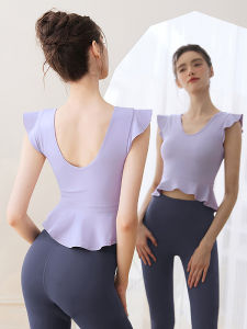 Womens Yoga Vest Summer 2025 New Sport Fitness Set with Chest Pad Pilates High Sensation Quick Dry Breathable Polyester Fiber