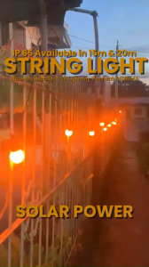 66FT Waterproof String Lights Outdoor light Solar Panel with Remote Patio Light for Christmas tree Garden Party Decor