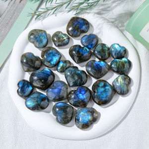 Pha Lê Tự Nhiên Labradorite Hình Trái Tim Đá Ánh Sáng Xanh Hạt Đá Chữa Bệnh Cho Trang Trí Bể Cá Tại Nhà Bộ Sưu Tập FENG SHUI Trang Trí