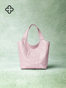 Basket Bag Handbag Light Pink Vegetable-tanned Leather Ruffled Crossbody