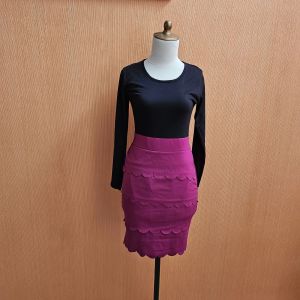 mini midi dress wanita hitam pink S M cewek bodycon MEWAH lengan panjang rok model umpak