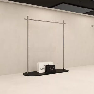 Stainless Black Freestanding Garment Display Shelf