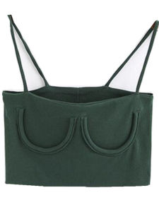 Crescent Shaped Vest with Thin Strap Suspenders Womens Fashion Summer Top Moon Tooth Design Spaghetti Strap Tops