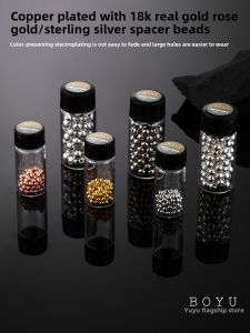 18K Gold Plated Copper Beads Silver Color Spacer Beads Handmade DIY Bracelet Necklace Jewelry Accessories Fresh Outlined