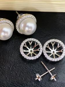 ต่างหูเงินแท้ S925 DIY พร้อมพวงกุญแจไข่มุก ทองคำ เงิน สีเหลือง เครื่องประดับแฟชั่น อุปกรณ์ DIY เครื่องประดับใหม่