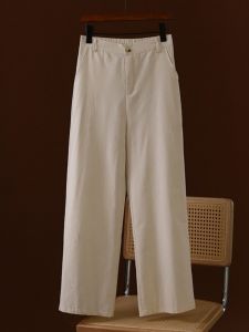 Export Export Big Brand Big Sale Loose High Waist Cotton and Linen Loose Pants Womens Summer Thin Straight Pants Linen Ankle Length Pants