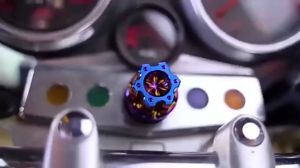 Universal Motorcycle CNC Key Bit: Burnt Titanium Key Head & Modified Key Cover