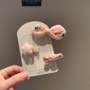 Infant Cloth Wrapper Autumn Baby Cropped Hair Clip South Korea Childrens Handmade Fabric Bows Cartoon Hair Accessories Suit