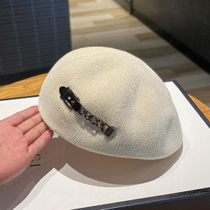 Fashionable Quality Dome Shaped Reversible Beaded Beret Hat for Women Spring Autumn Face Enhancing Sweet Lovely Style