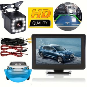 A 4.3-inch display kit and backup camera with 12 LED lights. This kit provides a night vision parking system for cars SUVs
