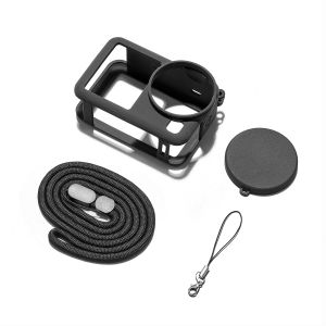 Soft Silicone Protective Case for DJI Osmo Action 6 Camera Shockproof Scratchproof Cover with Lens Cap Lanyard Anti-Drop