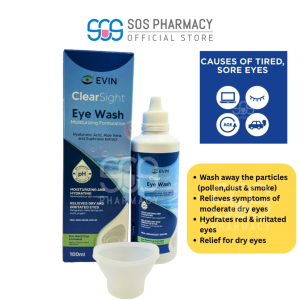 Evin Clear Sight Multi Action Eye Wash 100ml - For Tired Uncomfortable & Irritated Eyes