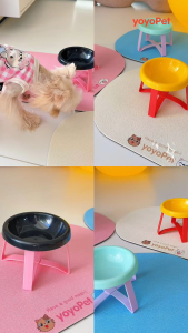 YOYO PET : ชามอาหารสัตว์เลี้ยงขนาดเล็ก ชามพลาสติก น้ำหนักเบา ถอดประกอบได้ น่ารัก สุดคิวส์