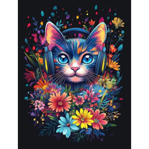 Acrylic Paint By Numbers Colorful Animal Cat Pattern Painting By Numbers on Canvas Coloring By Number for Adults Paint Digital