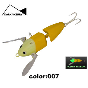 Topwater Catfish Lure 82mm/18g Floating Jointed Crawler Rattling Luminous Night Fishing Strong Surface Action Stable Swim