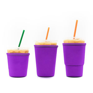In Stock Pure Color Neoprene Hot-Proof Insulation Hand-Cranked Beverage Cup Sleeve Diving Cloth Cover McDonalds Cup Cover Coffee-Cup Sleeve