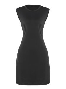 Nữ Không Tay Cổ Tròn Màu Trơn Mini Dress Slim Fit Bodycon Thường Ngày Thanh Lịch Công Sở Dự Tiệc Bộ Trang Phục Xuân Hè Tối Giản