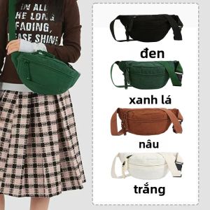 Túi Đeo Hông Nữ Chất Liệu Nhung Tăm Kiểu Dáng Thời Trang Đeo Chéo Đeo Vai Đeo Ngực Chất Liệu Polyester