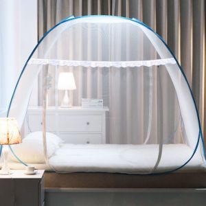 Folding No-assembly Mongolian Yurt Style Single Bed Mosquito Net Stand