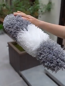 ไม้ปัดฝุ่น ไม้กวาดหยากไย่ ไมโครไฟเบอร์ หัวดัดโค้งงอได้ ปรับด้ามได้สูงสุด2.5เมตร ยืดยาวทำความสะอาดที่สูงได้ เพดาน ผนัง โคมไฟ พัดลมเพดาน ใยแมงมุม