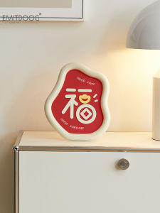 New Home Decoration TV Cabinet Living Room Ornaments Moving in Celebration Good Luck Character Wooden Handmade Crafted Home Decor