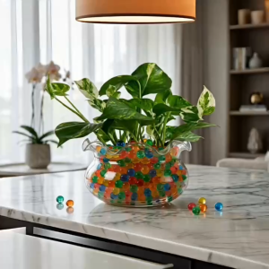 Bát Thủy Tinh Gợn Sóng Trồng Cây Để Bàn Đa Năng Tặng Kèm Hạt Tinh Thể Và Thú Nở Vui Nhộn B16