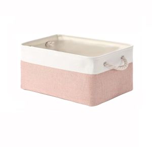 Collapsible Household Storage Box Rectangle Sundries Storage Basket with Rope Handle for Underwear Socks Baby Toy Organizer