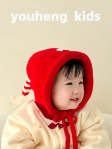 Mũ Trẻ Em Đan Bằng Cotton Có Dây Buộc Mũ Bảo Vệ Tai Cho Bé Gái Mũ Công Chúa Thời Trang Mũ Trẻ Em Mùa Đông Ấm Áp