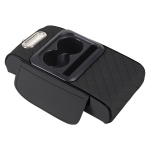 Car Center Console Organizer Car Armrest Storage Box Armrest Heightening Cushion with Cup Holder Armrest Storage Organizer Box