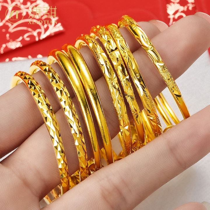 ANIID Dubai 24K Gold Plated Bangles Baby Bracelet Jewelry Kids Newborn Boys  African Arabic Cuff Luxury