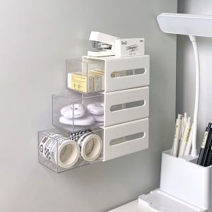 Wall Mounted Storage Box Dustproof Bathroom Cosmetic Cotton Swabs Jewelry Storage Box Home Office Sundries Clips Hairpin Drawer Storage
