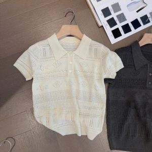 V.C.I | Elegant Hollow Lace Knit Short Sleeve T-Shirt