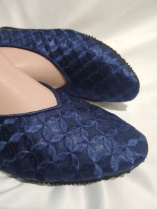 sepatu wanita sulam tangan handmade warna navy